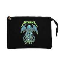 Metallica Octopus Bat Siyah Clutch Astarlı Cüzdan / El Çantası