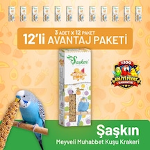Meyveli Muhabbet Kuşu Krakeri 3'lü - 12 Adet