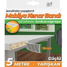 Kendinden Yapışkanlı Masa,raf,dolap,tezgah,mobilya Kenar Bandı 18mmx5 Metre-gri
