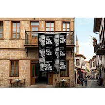 Mustafa Kemal Atatürk Altın İmza Ay Yıldız Bayrak Poster Bayrak Premium Raşel Kumaş 300x450cm Ata59 Diğer