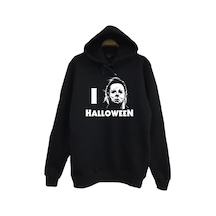 Halloween Baskılı Çocuk Sweatshirt Siyah
