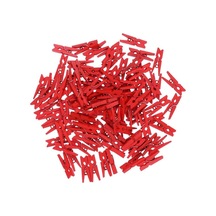 Gösterildiği Gibi-100 Adet Ahşap Ataşlar Ahşap Clothespins Asılı Po Resimleri Boyama Noel Dekorasyon Ev Dekor Kırmızı