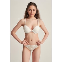 Le Jardin Kadın Ekru 5040 Push Up Dantelli Sütyen Takım Ekru
