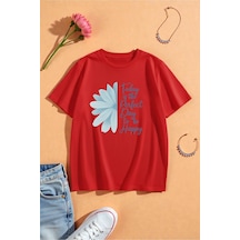 Uyguntarz Unisex Love Me More Baskılı Tasarım Tshirt Kırmızı