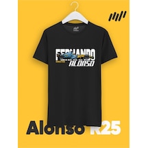 Unisex Fernando Alonso Renault R25 T-shirt Siyah