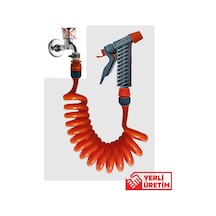 Plasyay Spiral Yıkama Sulama Hortumu Ve Siboplu Başlık Seti