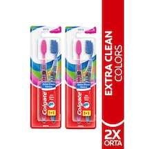 Colgate Extra Clean Dil Temizleyicili Colors Diş Fırçası 2 x 2'li