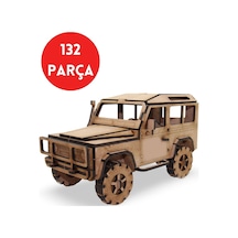 Ahşap 4x4 Off-road Araç Maketi - 132 Parça 4x4 Model Araba - 3d Land Rover Defender Puzzle