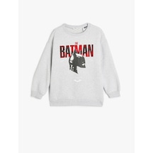 Koton Batman Sweatshirt Lisanslı Baskılı Uzun Kollu Gri 5wkb10436tk Gri