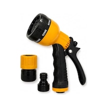 Ayarlanabilir Bahçe Sulama Tabancası 8 Fonksiyonlu, Ergonomik Kaymaz Saplı Sprey Tabancası, Tetik Kilitleme Özelliği, Basınç Ayarlı Su Püskürtme Tabancası, Hortum Bağlantı Adaptörlü, Araç Yıkama