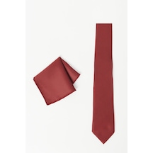 Ac&Co / Altınyıldız Classics Erkek Bordo Desenli Kravat - Mendil Set Bordo