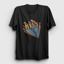 Presmono Unisex Retro Kiss T-shirt Siyah