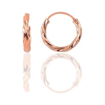 Gümüş Rose 16 Mm Burgu Halka Küpe