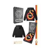 Galatasaray Lisanslı Büyük Logo Çocuk Sweat Kişiye Özel Hediyelik Ahşap Kutulu 095 Siyah