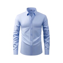 Erkek Silim Fitt Uzun Kol Gömlek Micro Bgl-st02985 Mavi