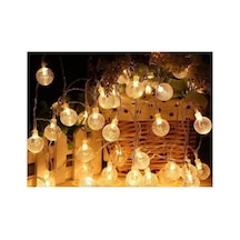 5m 28 Led Kristal Top Gün Işığı Şeffaf Kablo Fişli Eklemeli Çokrenkli