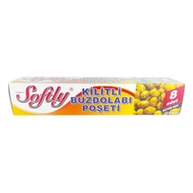 Softly Buzdolabı Poşeti 8 Adet Büyük Kilitli - 100'li Paket