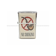 Pipo Pipe No Smoking Gümüş Renk Kapaklı Benzinli Çakmak