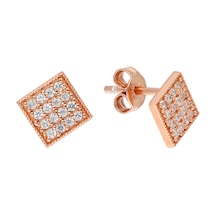 Glorria Gümüş Geometrik Küpe Bronz