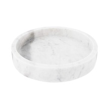 Df2369 20,32 Cm Yuvarlak Oymalı Mermer Tepsisi, Beyaz