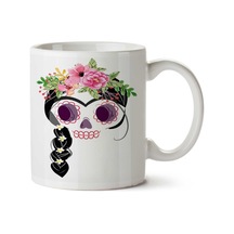 Frida İnspired Sugar Skull İki Tarafı Baskılı Kupa Bardak Çok Renkli