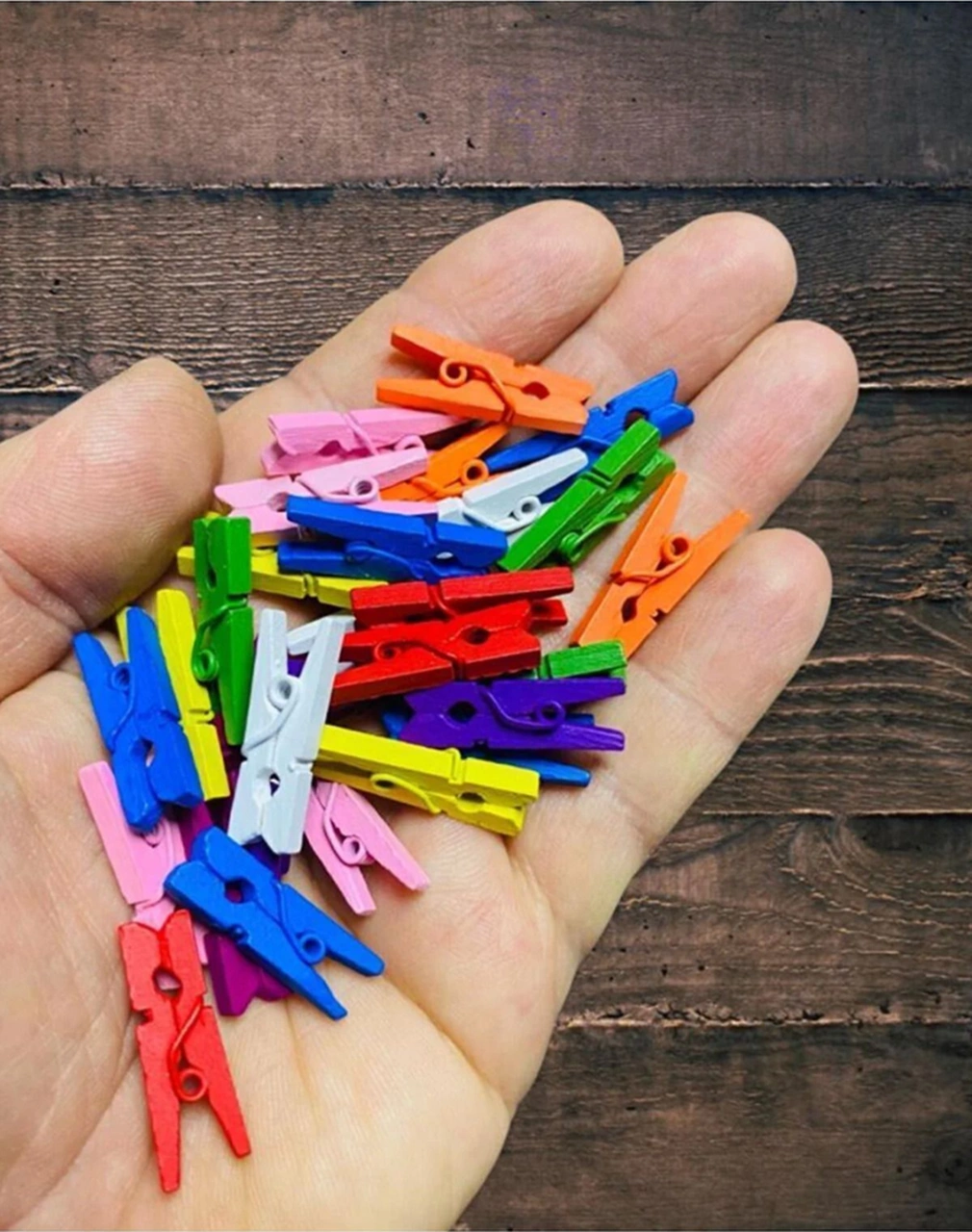 100 Adet Minyatür Renkli Mandal
