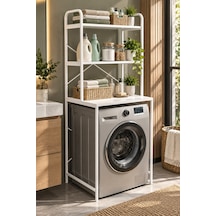 Sulorahome Çamaşır Makinesi Üstü Banyo Rafı - Beyaz 70 Cm