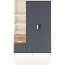 Arges Dolap 5 Raflı 2 Çekmeceli Tek Askılı 132x30x195 Aytaşı-antrasit/çam Antrasıt/atlas Çam