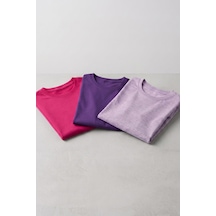 Kiagu Kız Erkek Çocuk Basic Tişört 3'lü Set Pamuklu Kısa Kollu Çocuk Tişört 2-13 Yaş T-shirt 3'lü Set1