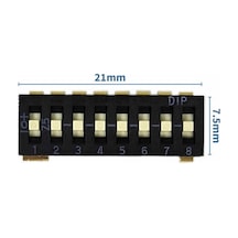 Tristate 8li Dip Switch 8 Pin Siyah Anahtar Açık Kapalı Seçim Adres Ayar + Off - Pull