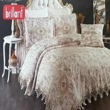 Brillant 43195 Berika Fransız Dantelli Pike Takımı 4 Prç Bej