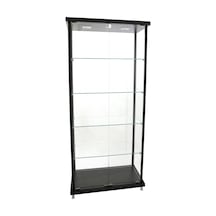 Kurulu Teslimat Camlı Dolap Camlı Vitrin Siyah 30 x 70 x 175 CM