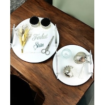 Adoration Polyester Söz Tepsisi Beyaz-gümüş Gümüş