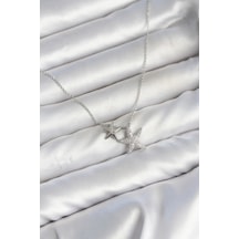 Pirinç Gümüş Renk Minimal Yıldız Model Kadın Kolye Çok Renkli
