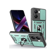 Cosmotex Newface Xiaomi Poco X7 Pro Kılıf Pars Lens Yüzüklü Silikon - Yeşil