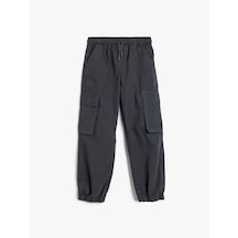 Koton Jogger Paraşüt Pantolon Cepli Beli Bağlamalı Pamuklu Antrasit 5wkb40008tw Antrasit