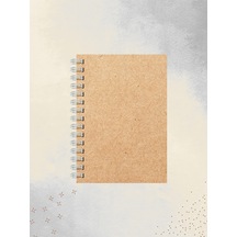 Doğal Kraft Spiral Defter 60 Yaprak / 120 Sayfa Kareli Çok Renkli