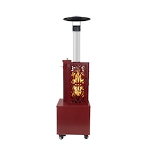 Retro Kırmızı Kutulu Lazer Kesimli Pelet Soba