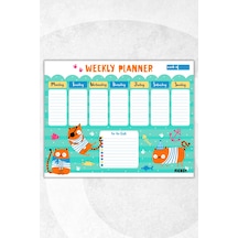 Çocuk Haftalık Planlayıcı - A4 - 30 Yaprak - Öğrenci Planlayıcı - Okul Planlayıcı - Ders Programı - 0692 Çok Renkli