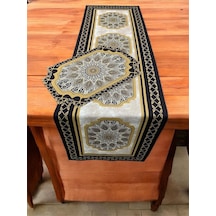 Geometrik Desenli Ramazan Runner Örtüsü Ve Amerikan Servis 40 X 140 - 4 Adet Renkli