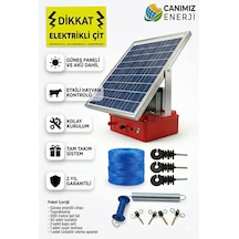 Güneş Enerjili Elektrikli Çit Seti 2 Dönüm Kapasiteli Full Paket-domuz,ayı,kurt Kovucu Çit Makinesi