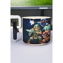 Hytale Baskılı Seramik Lüks Kupa 1 Adet T Şeklinde Özel Siyah Kulp Dalga Kulp V2t Çok Renkli