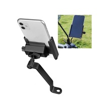 Rogfer Bisiklet Kutusu Alüminyum Alaşımlı Cep Telefonu Tutucu Bisiklet Sürme Paket Servis Dönebilen Metal Cep Telefonu Braketi, Stil: Dikiz Aynası Kurulumu Siyah Siyah Siyah