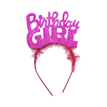 Birthday Girl Yazılı Fuşya Renk Parti Kızı Doğum Günü Tacı Çocuk