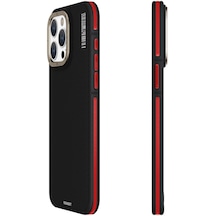İphone 15 Pro Uyumlu Kılıf Magsafe Şarj Özellikli Youngkit 600d Kevlar Kapak Kırmızı Kırmızı