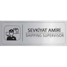 Mayeka Sevkiyat Amiri İsimlik Gümüş Metal Kapı İsimliği Levhası Yönlendirme Tabelası