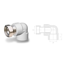 Pprc Döner Başlı Rakor 20-1/2 Mm. Beyaz