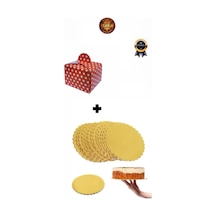 Turta Gold Mendil Pasta Altlığı Kalın 24 Cm + Orta Boy Pasta Kutusu 1 Adet Gold 24,5 X 19 Tekli P