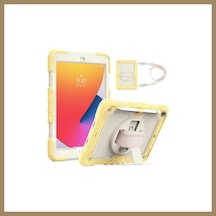 Bezos Apple Uyumlu iPad 10.2 7.nesil Kılıf Strap New Tablet Kapak - Sarı 22