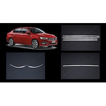 Fiat Egea Krom 3Lü Set Cam Çıtası Bagaj Çıtası Reflektör Çıtası